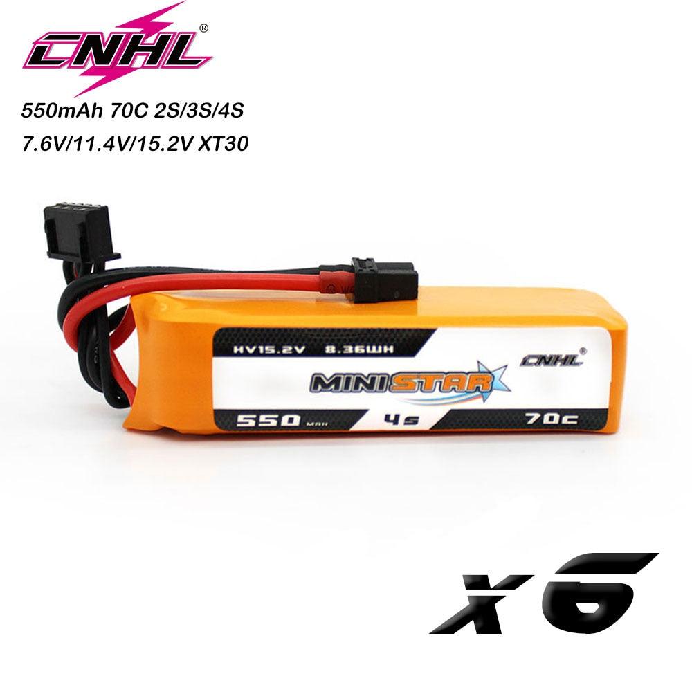 6PCS CNHL 2S 3S 4S 7.6V 11.4V 15.2V 550mAh Lipo Battery for FPV Drone - 70C MiniStar HV With XT30 Plug For RC FPV Racing Drone Drone Airplane 2 6PCS CNHL 2S 3S 4S 7.6V 11.4V 15.2V 550mAh Lipo Battery for FPV Drone - 70C MiniStar HV With XT30 Plug For RC FPV Racing Drone Drone Airplane — изображение 2