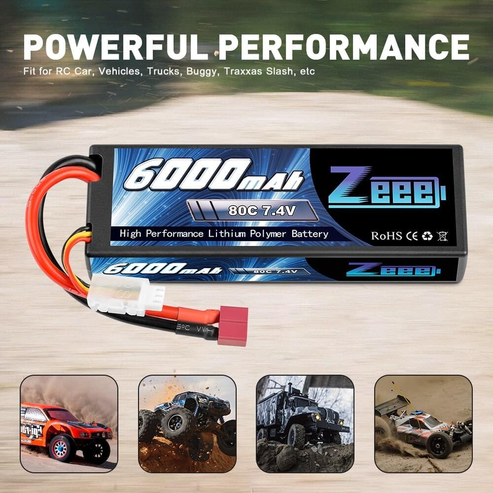 1/2units Zeee 2S 6000mAh Lipo Battery 80C 7.4V with Deans Plug Hardcase Lipo Battery for RC Car Vehicle Truck Tank Slash Truggy FPV Drone Battery 6 1/2units Zeee 2S 6000mAh Lipo Battery 80C 7.4V with Deans Plug Hardcase Lipo Battery for RC Car Vehicle Truck Tank Slash Truggy FPV Drone Battery - Image 6