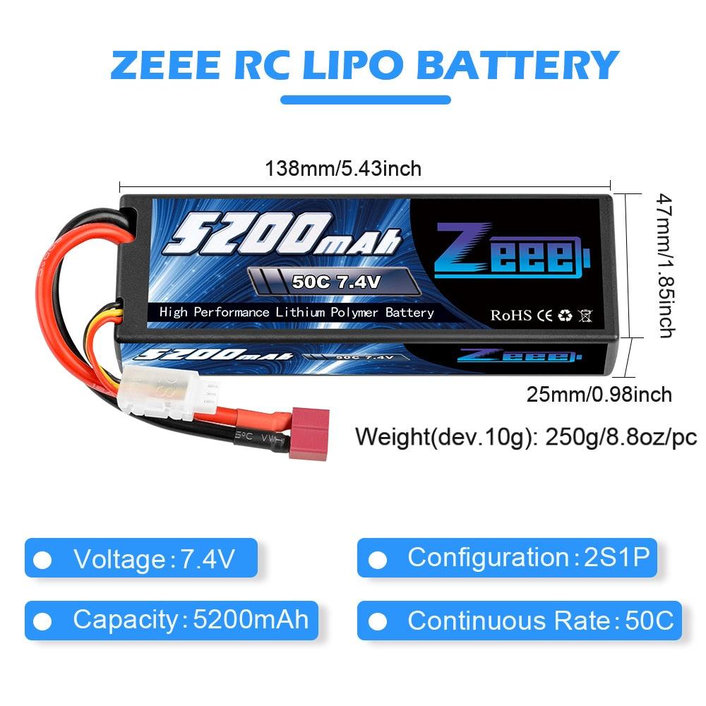 Zeee 5200mAh RC Lipo Battery - 7.4V 50C 2S RC Battery with Deans Plug for RC Evader Boat Car Truck Truggy Buggy Tank Helicopter FPV Drone Battery 6 Zeee 5200mAh RC Lipo Battery - 7.4V 50C 2S RC Battery with Deans Plug for RC Evader Boat Car Truck Truggy Buggy Tank Helicopter FPV Drone Battery - Image 6