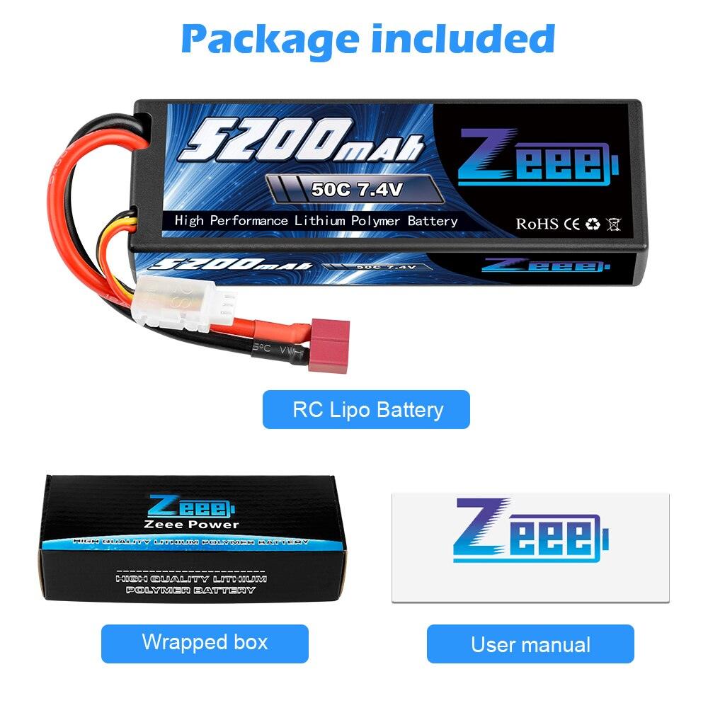 Zeee 5200mAh RC Lipo Battery - 7.4V 50C 2S RC Battery with Deans Plug for RC Evader Boat Car Truck Truggy Buggy Tank Helicopter FPV Drone Battery 5 Zeee 5200mAh RC Lipo Battery - 7.4V 50C 2S RC Battery with Deans Plug for RC Evader Boat Car Truck Truggy Buggy Tank Helicopter FPV Drone Battery - Image 5