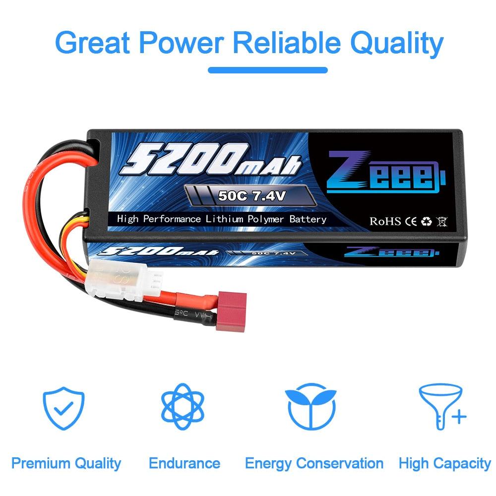 Zeee 5200mAh RC Lipo Battery - 7.4V 50C 2S RC Battery with Deans Plug for RC Evader Boat Car Truck Truggy Buggy Tank Helicopter FPV Drone Battery 4 Zeee 5200mAh RC Lipo Battery - 7.4V 50C 2S RC Battery with Deans Plug for RC Evader Boat Car Truck Truggy Buggy Tank Helicopter FPV Drone Battery - Image 4