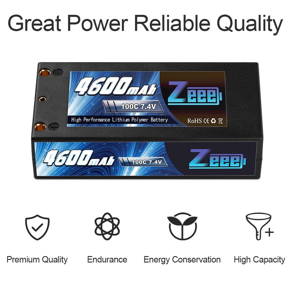 Zeee 2S Shorty Lipo 7.4V 4600mAh 100C Battery - RC Lipo Battery with 4mm Bullet Deans Ultra Plug Connector for Car Truck Boat FPV Drone Battery 3 Zeee 2S Shorty Lipo 7.4V 4600mAh 100C Battery - RC Lipo Battery with 4mm Bullet Deans Ultra Plug Connector for Car Truck Boat FPV Drone Battery - Image 3