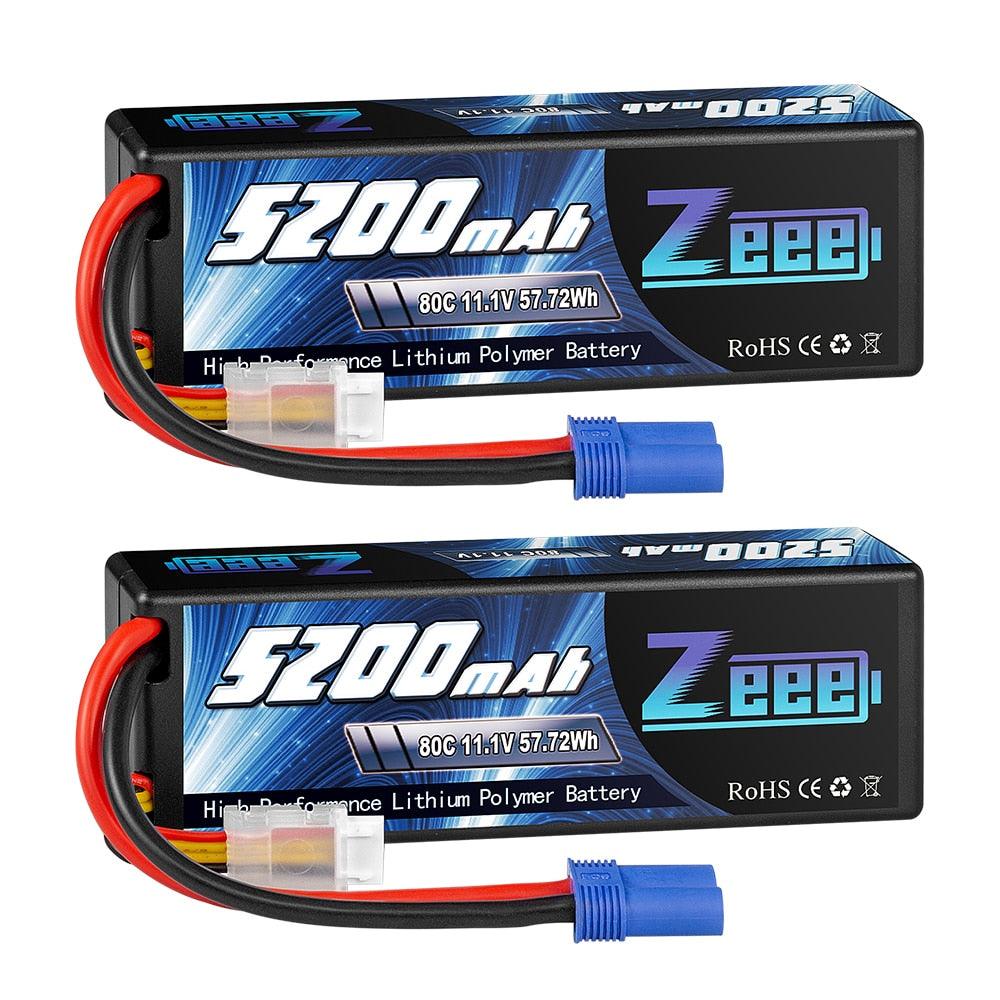 2units Zeee 11.1V 80C 5200mAh 3S Lipo Battery with EC5 Connector Hardcase Battery for RC Car Boat Truck Helicopter Airplane FPV Drone Battery