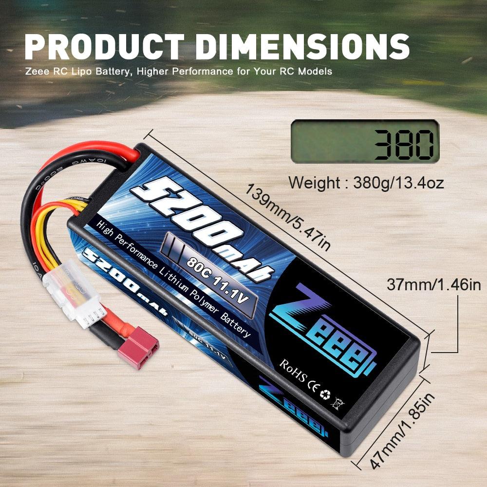 Zeee 11.1V 80C 5200mAh 3S Lipo Battery with Deans Plug Hardcase Battery for RC Car Boat Truck Helicopter Airplane Racing Models FPV Drone Battery 3 Zeee 11.1V 80C 5200mAh 3S Lipo Battery with Deans Plug Hardcase Battery for RC Car Boat Truck Helicopter Airplane Racing Models FPV Drone Battery - Image 3