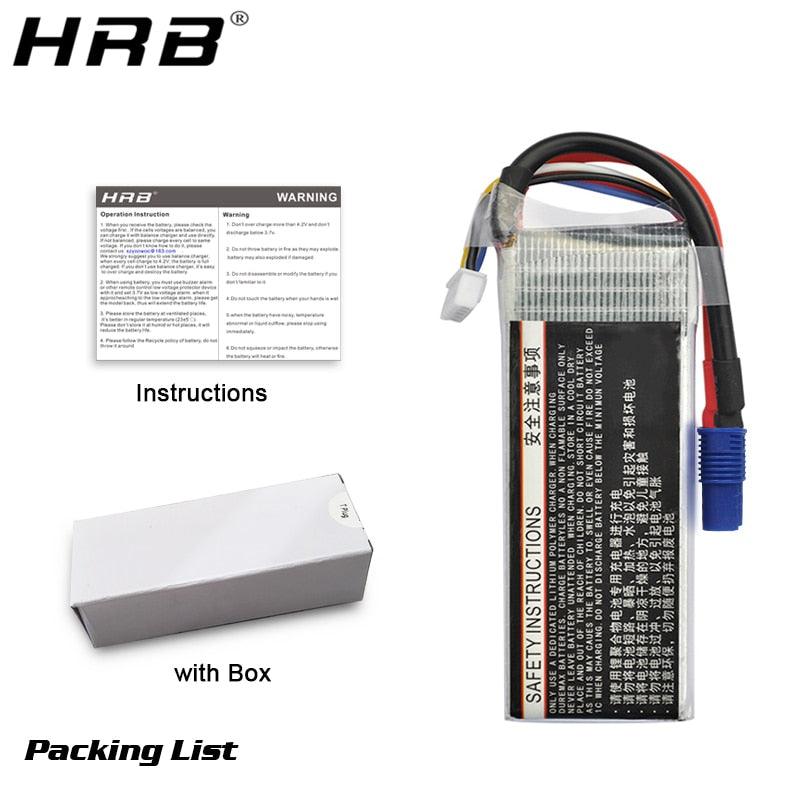HRB Lipo Battery 2S 3S 4S 5S 6S 1300mah 1500mah 1800mah 2200mah 2600mah EC3 7.4V 11.1V 14.8V 18.5V 22.2V RC Airplane Drone Parts - Image 6