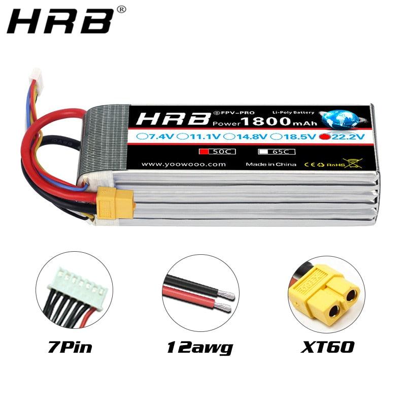2PCS HRB Lipo Battery 4S 5S 6S - 14.8V 18.5V 22.2V 1300mah 1500mah 1800mah 2200mah 100C 50C XT60 For RC FPV Quadcopter Drone - Image 6