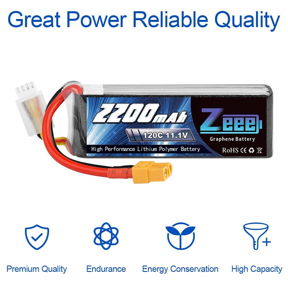 2units Zeee Lipo Battery 11.1V 3S 2200mAh - 120C RC Graphene Lipo Battery with XT60 Plug For FPV RC Helicopter Drone Boat Airplane 5 2units Zeee Lipo Battery 11.1V 3S 2200mAh - 120C RC Graphene Lipo Battery with XT60 Plug For FPV RC Helicopter Drone Boat Airplane — изображение 5