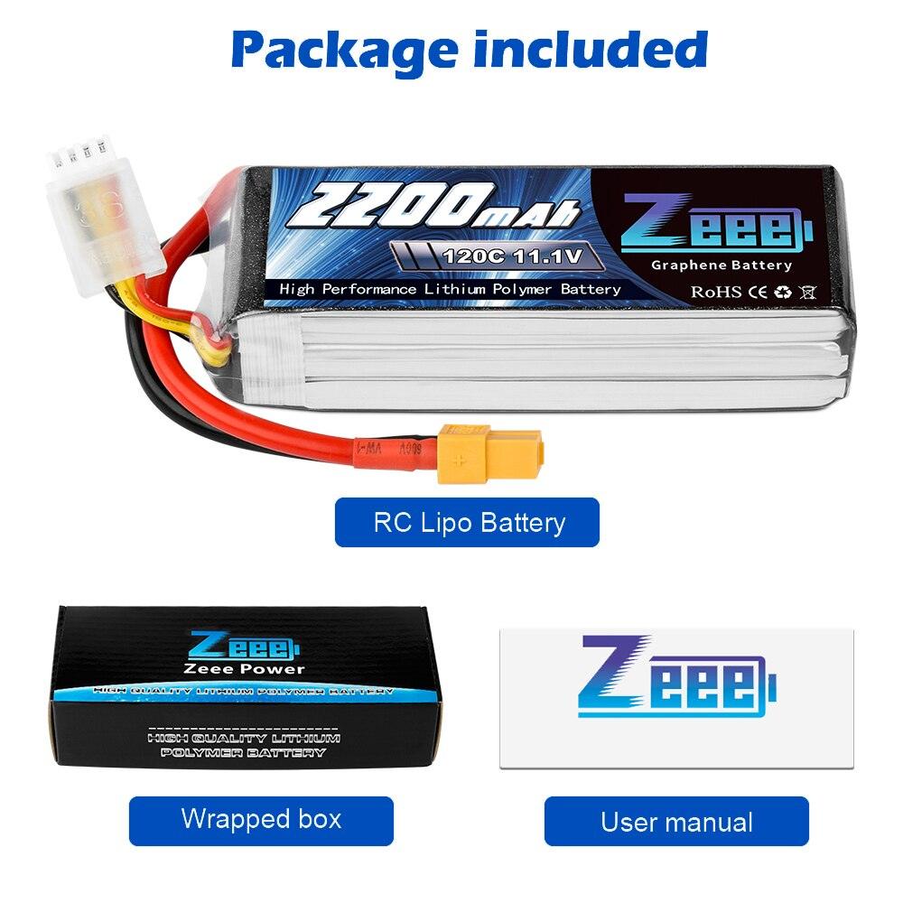 2units Zeee Lipo Battery 11.1V 3S 2200mAh - 120C RC Graphene Lipo Battery with XT60 Plug For FPV RC Helicopter Drone Boat Airplane 3 2units Zeee Lipo Battery 11.1V 3S 2200mAh - 120C RC Graphene Lipo Battery with XT60 Plug For FPV RC Helicopter Drone Boat Airplane — изображение 3