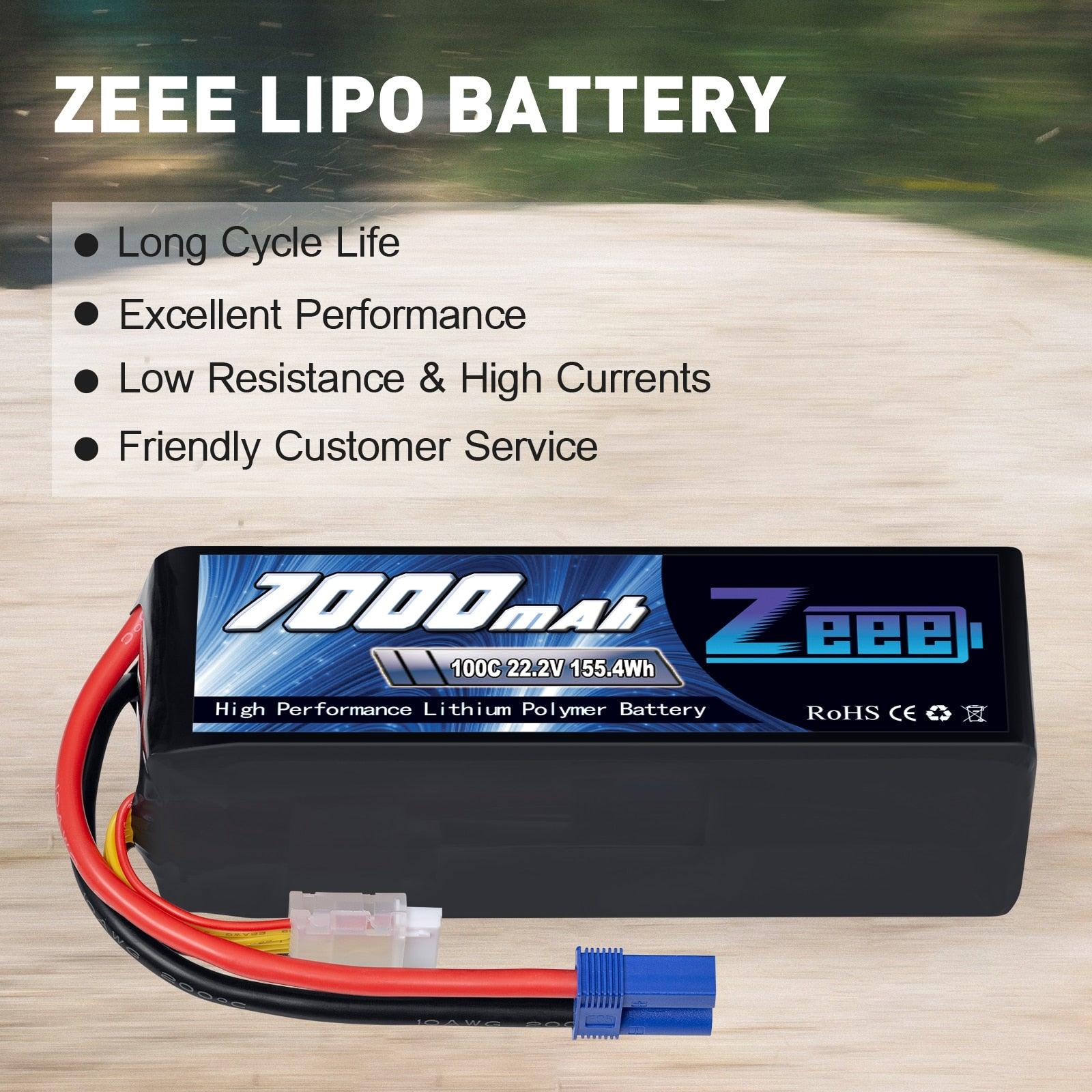 2Units Zeee Lipo Battery 4S 7000mAh 6S 14.8V 22.2V 100C Softcase with EC5 Plug for RC Car Truck Tank  Racer Hobby RC Battery — изображение 7