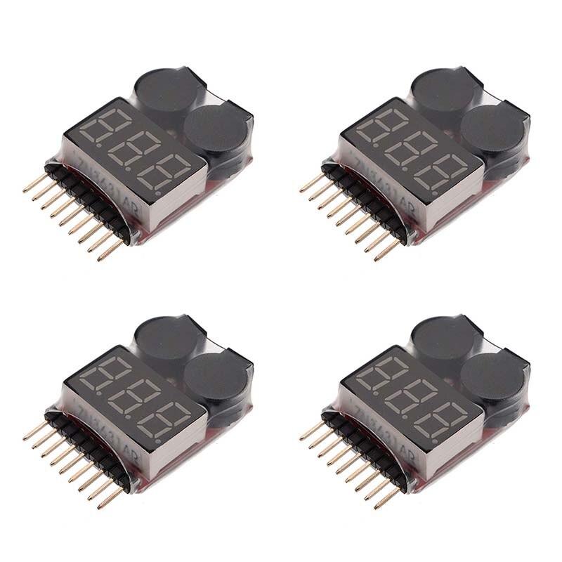 BX100 1S-8S Battery Voltage Meter Tester - Lipo Battery Monitor Buzzer Alarm Indicator For 3.7v 7.4v 11.1v RC Drone Helicopter Drone Battery