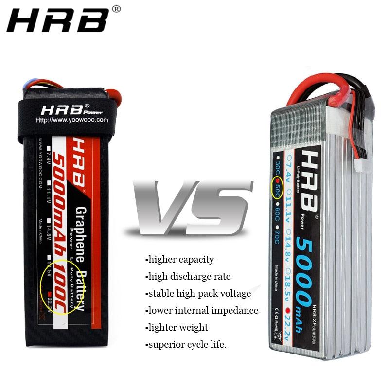HRB Graphene 2S 3S 4S 5S 6S Lipo Battery - 3000mah 3800mah 5000mah 6000mah 7.4V 11.1V 14.8V 18.5V 22.2V 100C XT90 EC5 RC Toy Parts - Image 7