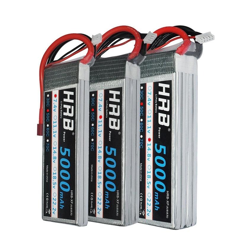 HRB 2S 3S 4S Lipo Battery 7.4V 11.1V 5000mah - XT60 50C Deans EC5 T 5S 6S 14.8V 18.5V 22.2V RC Parts For Axial Airplanes Cars