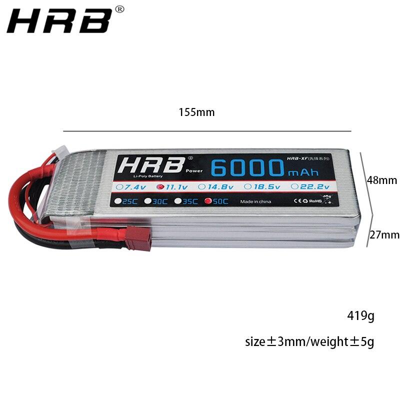 HRB Lipo 3S Battery 11.1V 6000mAh - 50C XT60 XT90 XT90-S Deans T EC5 Female Helicopter Airplane Car Boat RC Parts 6 HRB Lipo 3S Battery 11.1V 6000mAh - 50C XT60 XT90 XT90-S Deans T EC5 Female Helicopter Airplane Car Boat RC Parts — изображение 6