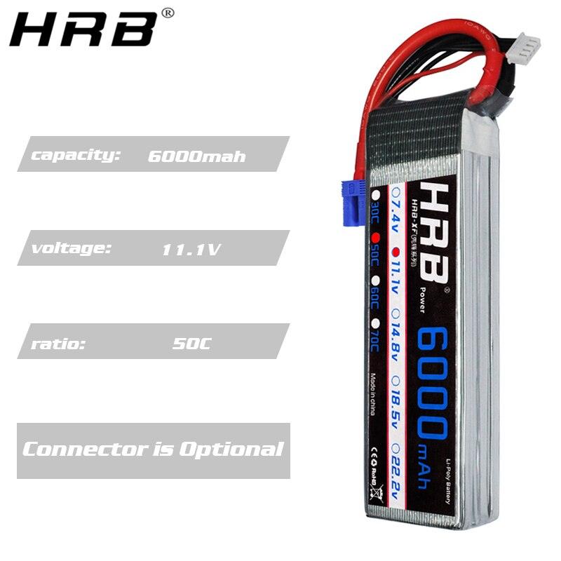 HRB Lipo 3S Battery 11.1V 6000mAh - 50C XT60 XT90 XT90-S Deans T EC5 Female Helicopter Airplane Car Boat RC Parts 4 HRB Lipo 3S Battery 11.1V 6000mAh - 50C XT60 XT90 XT90-S Deans T EC5 Female Helicopter Airplane Car Boat RC Parts — изображение 4