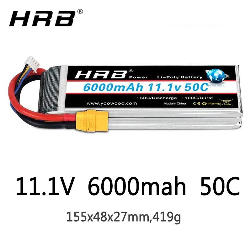 HRB Lipo 3S Battery 11.1V 6000mAh - 50C XT60 XT90 XT90-S Deans T EC5 Female Helicopter Airplane Car Boat RC Parts 2 HRB Lipo 3S Battery 11.1V 6000mAh - 50C XT60 XT90 XT90-S Deans T EC5 Female Helicopter Airplane Car Boat RC Parts — изображение 2