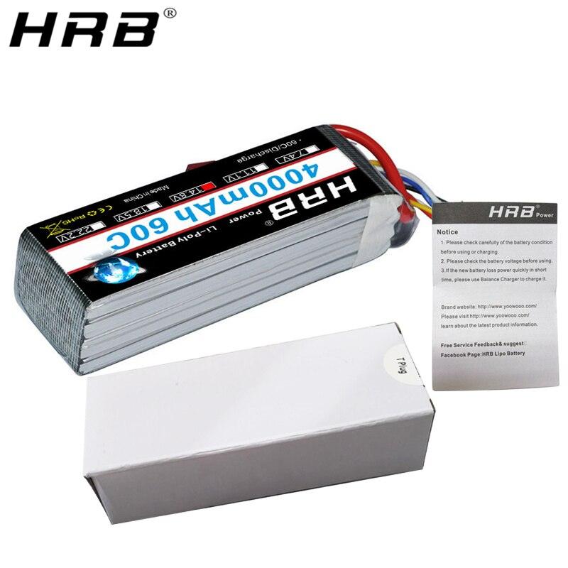 HRB 14.8V 4000mah Lipo Battery - 4S XT60 T Deans XT90 EC5 For Hexacopter Quadcopter FPV Airplanes Car Racing Boat RC Parts 60C — изображение 11