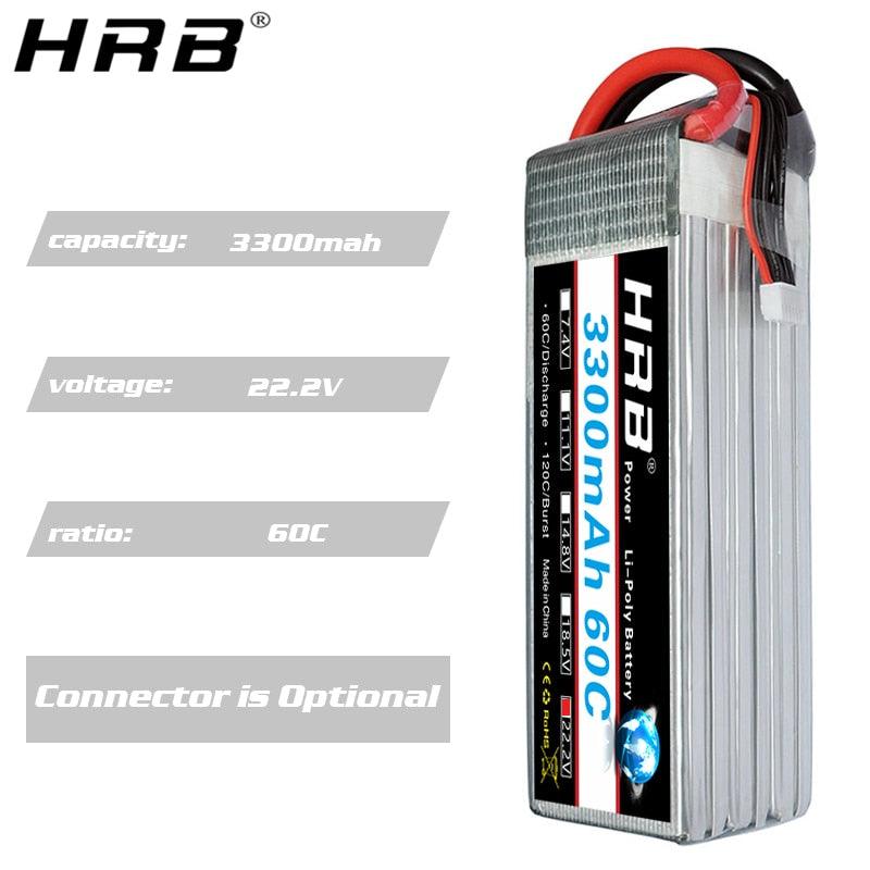 HRB Lipo 6S 3300mah 22.2V Battery - XT60 T Deans XT90 EC5 For Quadcopter FPV Airplanes Racing Off-Road Cars Boats RC Parts 50C — изображение 13