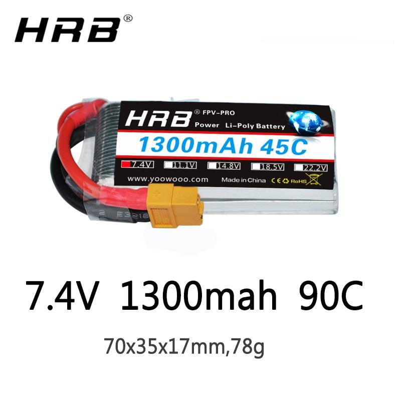 HRB 2S 7.4V 1300mah Lipo Battery 90C For FPV RC Car RC Truck RC Truggy RC Airplane UAV Drone 2 HRB 2S 7.4V 1300mah Lipo Battery 90C For FPV RC Car RC Truck RC Truggy RC Airplane UAV Drone - Image 2
