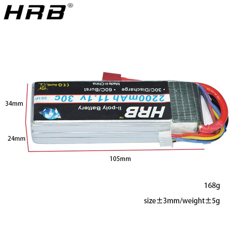 HRB 3S Lipo Battery 11.1V 2200mah - 30C T XT60 Deans XT90 EC5 Female For Axial SCX10 Airplanes FPV Drone Racing Car Boat RC Parts 6 HRB 3S Lipo Battery 11.1V 2200mah - 30C T XT60 Deans XT90 EC5 Female For Axial SCX10 Airplanes FPV Drone Racing Car Boat RC Parts - Image 6
