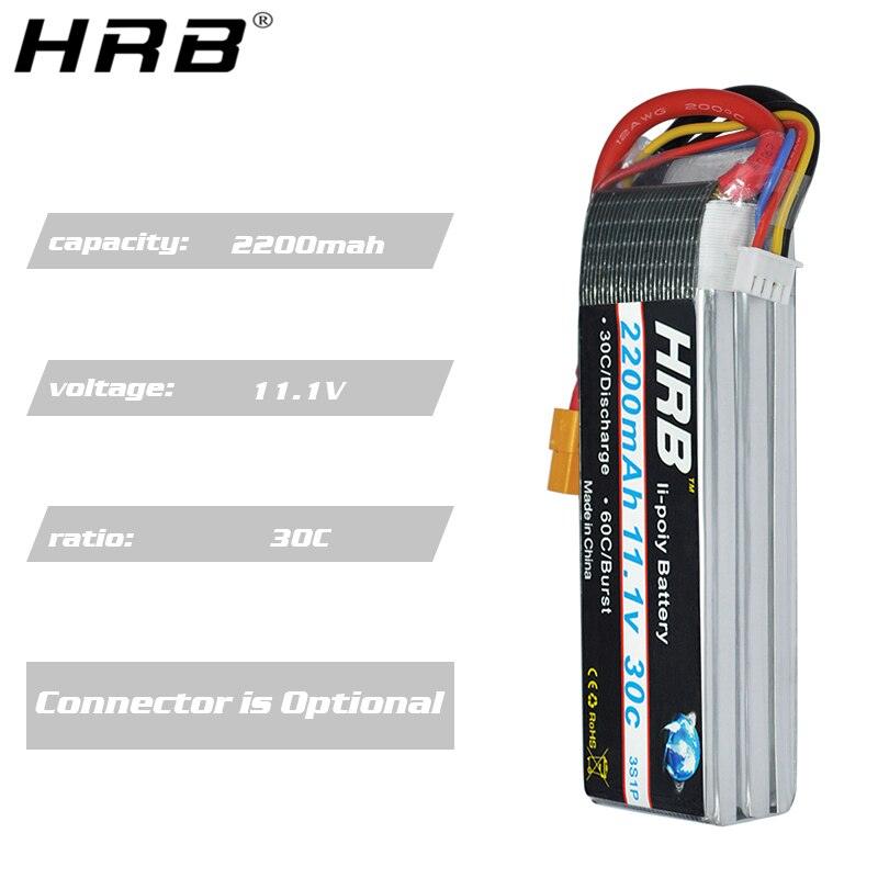 HRB 3S Lipo Battery 11.1V 2200mah - 30C T XT60 Deans XT90 EC5 Female For Axial SCX10 Airplanes FPV Drone Racing Car Boat RC Parts 5 HRB 3S Lipo Battery 11.1V 2200mah - 30C T XT60 Deans XT90 EC5 Female For Axial SCX10 Airplanes FPV Drone Racing Car Boat RC Parts - Image 5