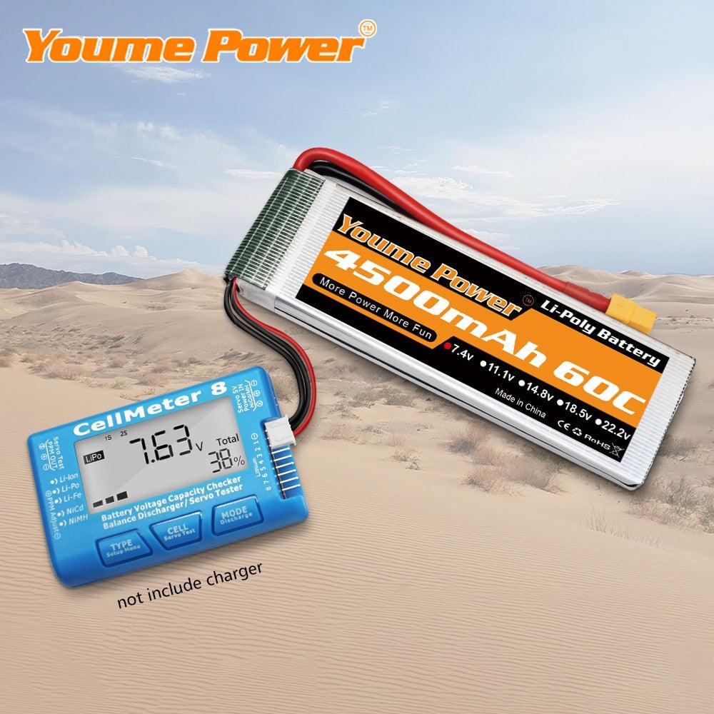 2PCS Youme 7.4V 2S Lipo Battery - 3300mah 4500mah 5200mah 6200mah 6500mah Hardcase T Deans XT60 XT90 EC5 EC3 Hard Case RC Parts 4 2PCS Youme 7.4V 2S Lipo Battery - 3300mah 4500mah 5200mah 6200mah 6500mah Hardcase T Deans XT60 XT90 EC5 EC3 Hard Case RC Parts — изображение 4