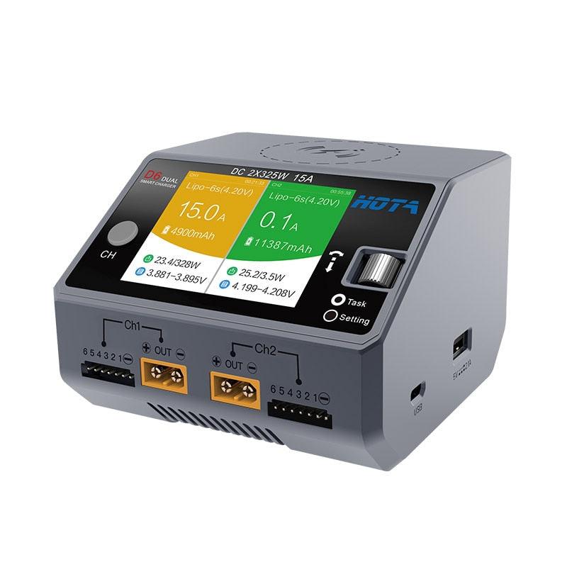HOTA D6 Pro Battery Charger - AC 200W / DC 650W 15A 1-6S Dual Channel Charger — изображение 4