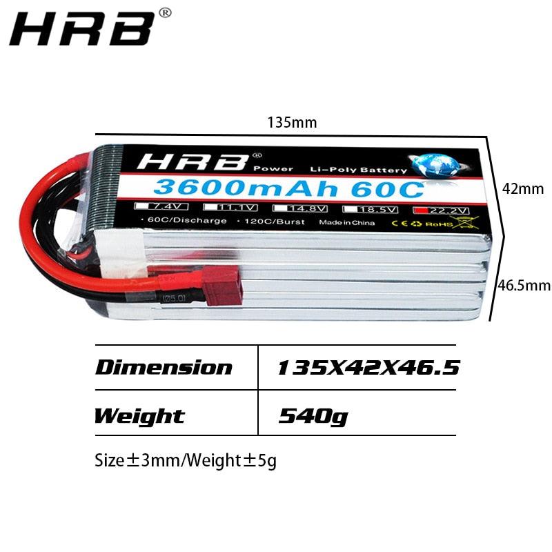 HRB 6S 22.2V Lipo Battery - 3600mah XT60 T Deans EC5 XT90 XT90-S AS150 Female RC Helicopter FPV Airplanes Car Truck Boat Parts 60C 15 HRB 6S 22.2V Lipo Battery - 3600mah XT60 T Deans EC5 XT90 XT90-S AS150 Female RC Helicopter FPV Airplanes Car Truck Boat Parts 60C - Image 15