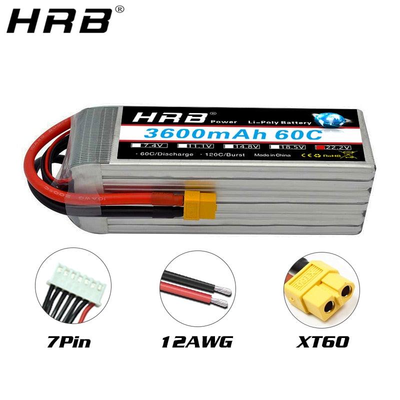 HRB 6S 22.2V Lipo Battery - 3600mah XT60 T Deans EC5 XT90 XT90-S AS150 Female RC Helicopter FPV Airplanes Car Truck Boat Parts 60C 14 HRB 6S 22.2V Lipo Battery - 3600mah XT60 T Deans EC5 XT90 XT90-S AS150 Female RC Helicopter FPV Airplanes Car Truck Boat Parts 60C - Image 14