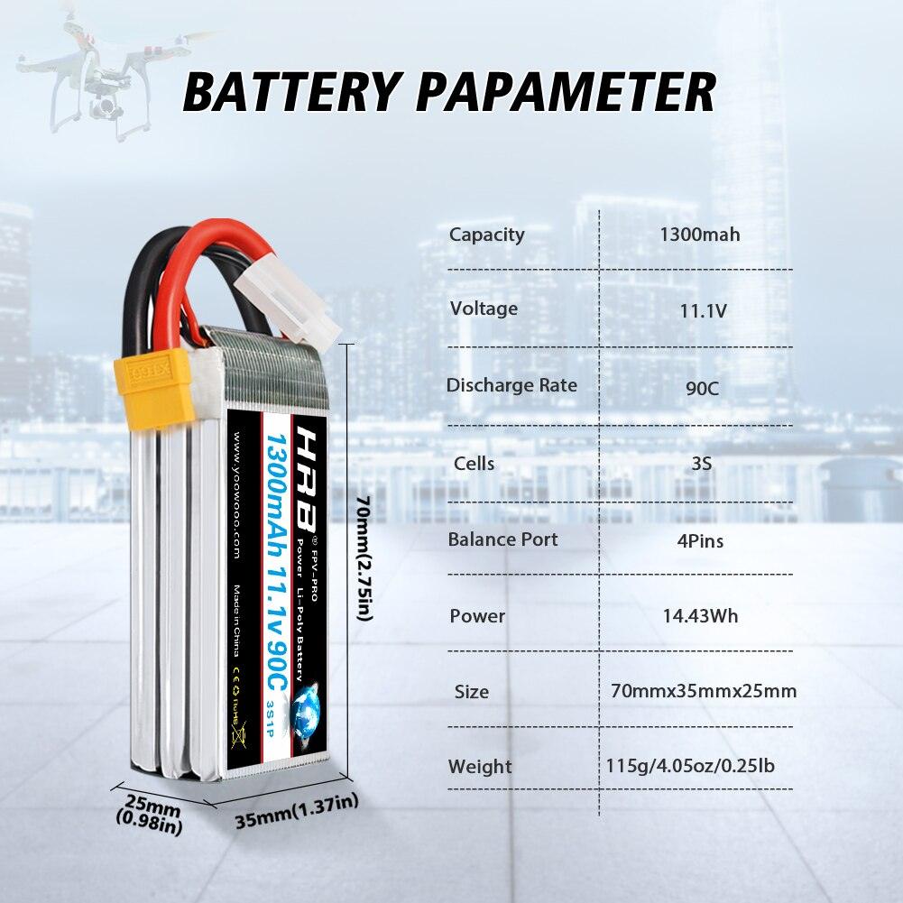 2PCS HRB 7.4V 11.1V 2S 3S Lipo Battery 1300mah 1500mah 1800mah 2200mah 2600mah 50C 60C 90C 100C XT60 T Plug RC Airplane FPV Car 5 2PCS HRB 7.4V 11.1V 2S 3S Lipo Battery 1300mah 1500mah 1800mah 2200mah 2600mah 50C 60C 90C 100C XT60 T Plug RC Airplane FPV Car - Bild 5