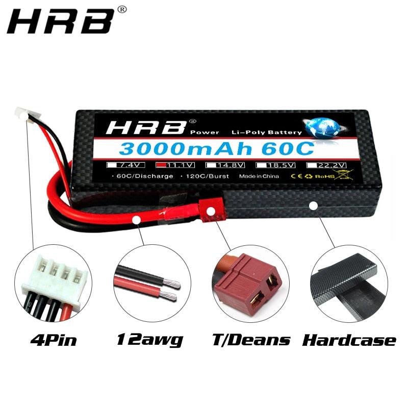 HRB 3S 11.1V Lipo Battery - 3000mah 3300mah 3600 4000mah 4200 5200mah 6000mah 7000mah T Deans XT60 Plug RC Car Parts Hard Case 2 HRB 3S 11.1V Lipo Battery - 3000mah 3300mah 3600 4000mah 4200 5200mah 6000mah 7000mah T Deans XT60 Plug RC Car Parts Hard Case - Bild 2