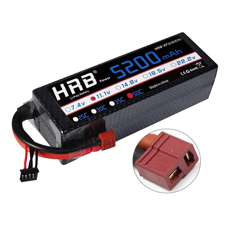 HRB 3S 11.1V Lipo Battery - 3000mah 3300mah 3600 4000mah 4200 5200mah 6000mah 7000mah T Deans XT60 Plug RC Car Parts Hard Case