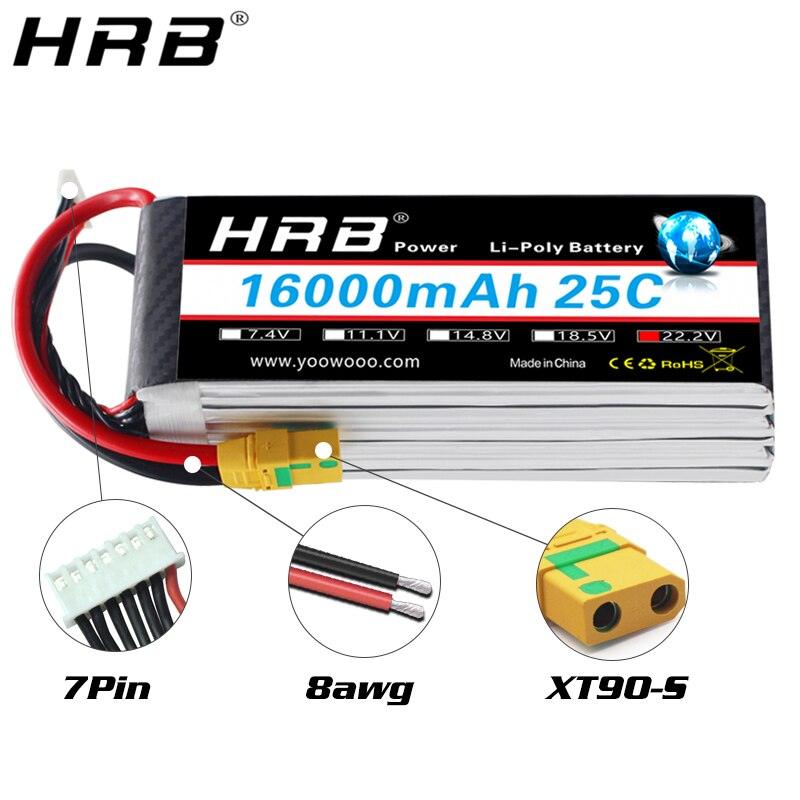HRB Lipo 6S Battery 16000mah - 22.2V AS150 XT150 XT90 XT90-S Deans T XT60 EC5 RC Multicopter Airplane Helicopter Skateboard Parts - Bild 11