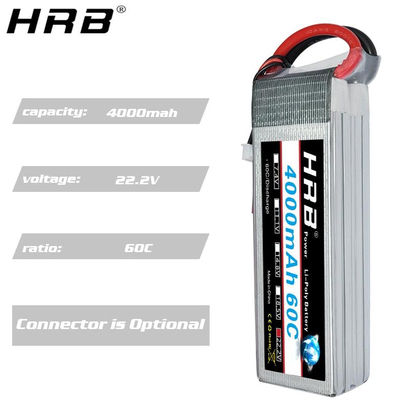 HRB 22.2V 4000mah Lipo 6S Battery - XT60 Deans T XT90 EC5 For MultiCopter Quadcopter Racing Airplane Buggy Cars Truck RC FPV Drone Parts — изображение 12