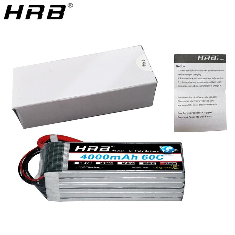 HRB 22.2V 4000mah Lipo 6S Battery - XT60 Deans T XT90 EC5 For MultiCopter Quadcopter Racing Airplane Buggy Cars Truck RC FPV Drone Parts — изображение 9