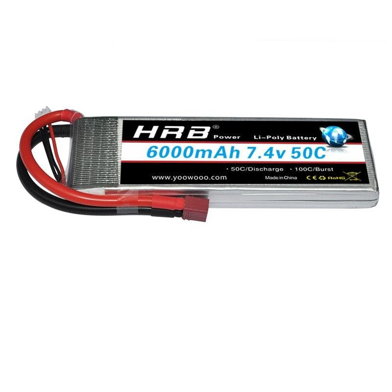 HRB 2S Lipo Battery 7.4V 6000mah - 60C XT60 T EC2 EC3 EC5 XT90 XT30 for For RC Car Truck Monster Boat Drone RC Toy
