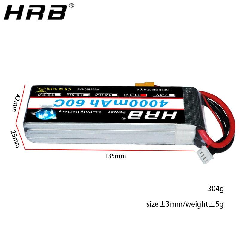 HRB 3S 11.1V Lipo Battery 4000mah - XT60 XT90 T Deans EC5 XT90-S 60C For Trex 500 Helicopter Airplane FPV Drone Car Boat RC Parts — изображение 7