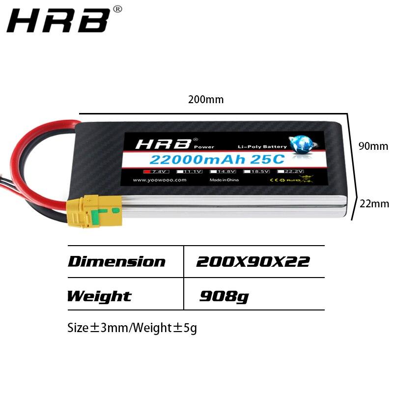 HRB 2S 7.4V 22000mah Lipo Battery - XT60 Deans T XT90 EC5 XT150 AS150 XT90-S Plug 25C RC Quadcopter Airplanes Boat Car Truck Parts 8 HRB 2S 7.4V 22000mah Lipo Battery - XT60 Deans T XT90 EC5 XT150 AS150 XT90-S Plug 25C RC Quadcopter Airplanes Boat Car Truck Parts - Image 8