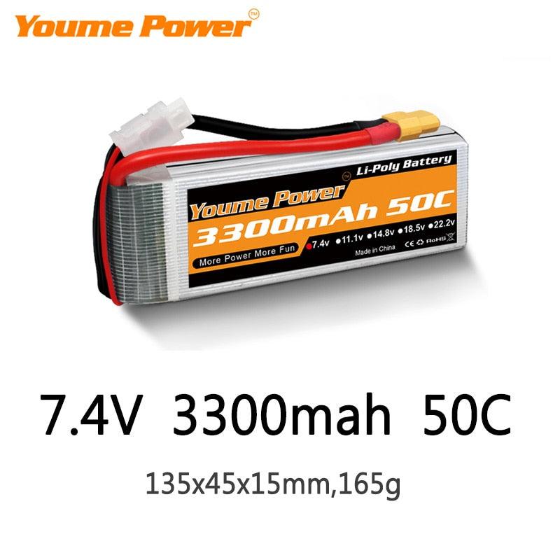 Youme 2S Lipo Battery 7.4V 3300mah - 50C XT60 T XT90 XT150 EC3 EC5 for RC Helicopter Airplane Boat Quadcopter 2 Youme 2S Lipo Battery 7.4V 3300mah - 50C XT60 T XT90 XT150 EC3 EC5 for RC Helicopter Airplane Boat Quadcopter — изображение 2