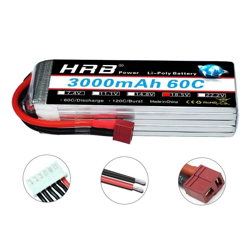 HRB Lipo 5S 18.5V Battery - T Deans 2200mah 2600mah 3000 3300mah 4000mah 5000mah 6000mah 10000mah 22000mah For T-REX 550 RC Parts