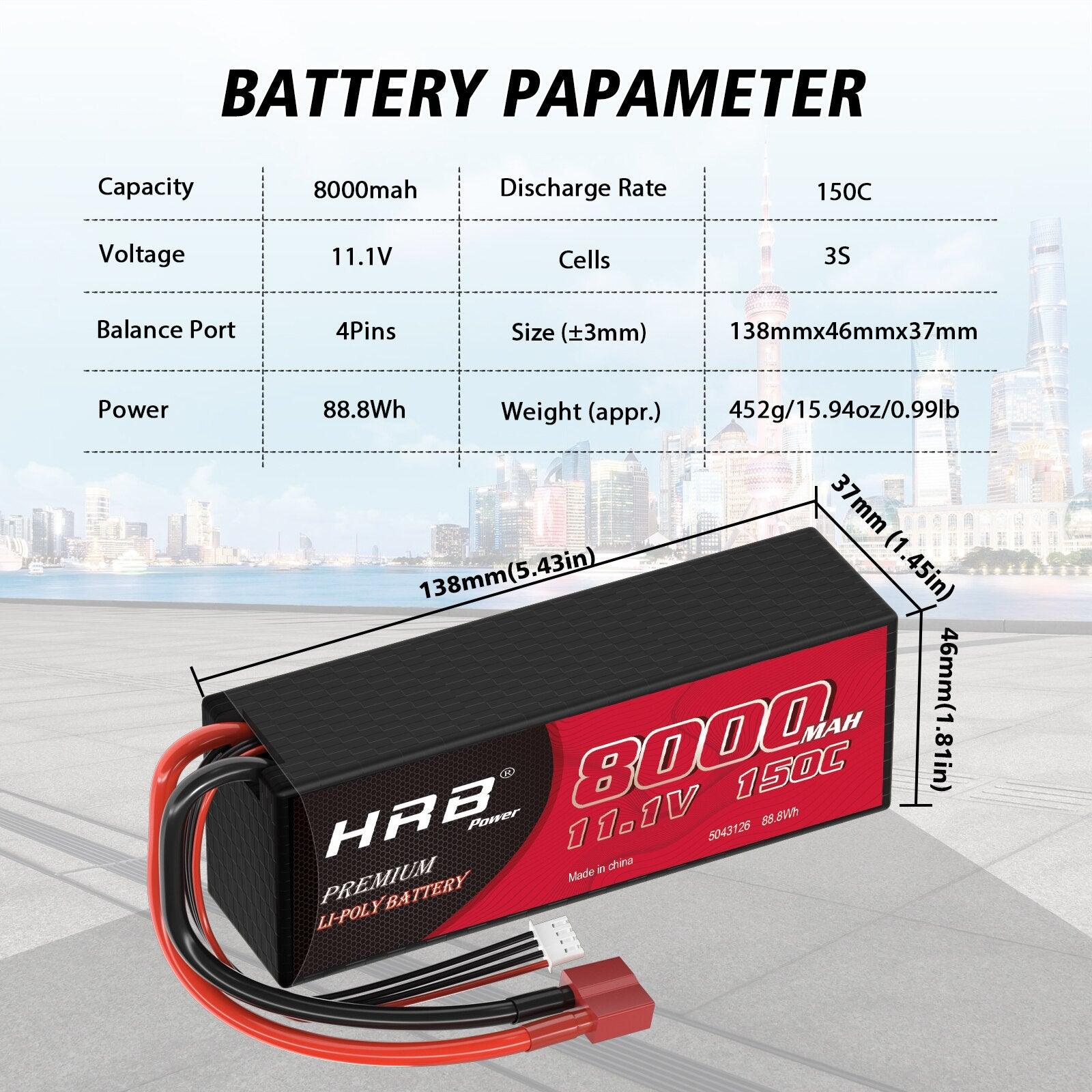 HRB 3S Lipo Battery 11.1V 8000mah - 150C Hard Case XT60 T EC2 EC3 EC5 XT90 XT30 for For RC Car Truck Monster Boat Drone RC Toy 6 HRB 3S Lipo Battery 11.1V 8000mah - 150C Hard Case XT60 T EC2 EC3 EC5 XT90 XT30 for For RC Car Truck Monster Boat Drone RC Toy — изображение 6