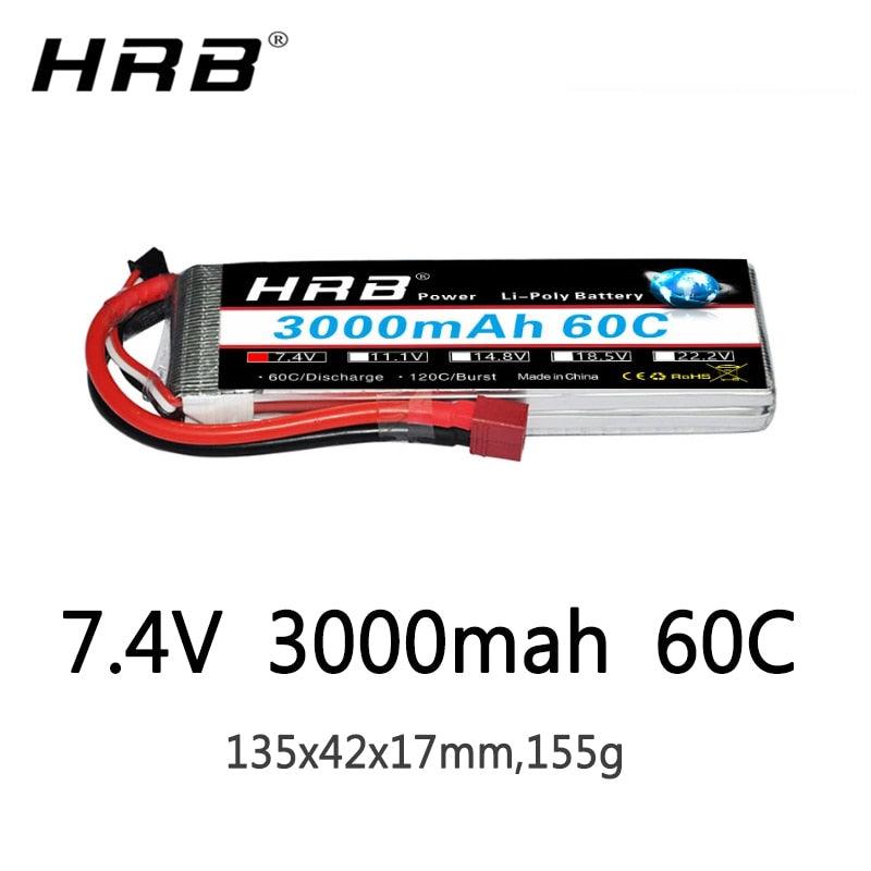 HRB Lipo 2S Battery 7.4V 3000mah - 60C for RC Car UAV Drone RC Truck RC Airplane RC 1/16 1/14 Car truck Drone frame 2 HRB Lipo 2S Battery 7.4V 3000mah - 60C for RC Car UAV Drone RC Truck RC Airplane RC 1/16 1/14 Car truck Drone frame - صورة HRB Lipo 2S Battery 7.4V 3000mah - 60C for RC Car UAV Drone RC Truck RC Airplane RC 1/16 1/14 Car truck Drone frame - صورة 2