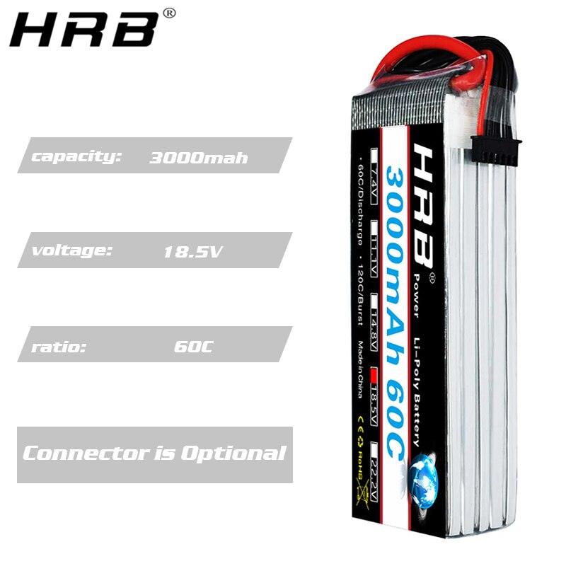 HRB 5S 18.5V Lipo Battery 3000mah - XT60 T Deans EC5 XT90 XT90-S Female RC FPV Airplanes Quadcopter Heli Drone Car Boat Parts 60C — изображение 7
