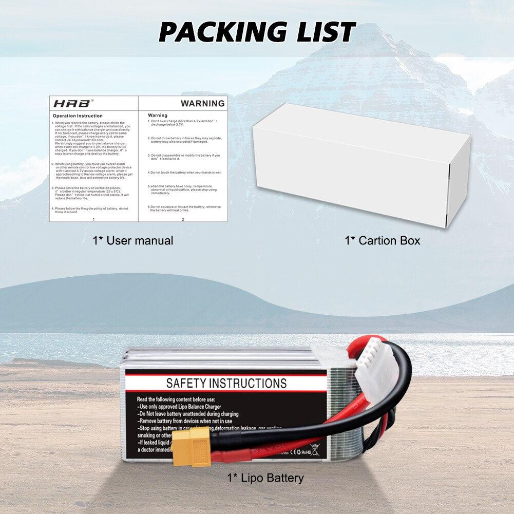 HRB Lipo 4S 6S Battery - 14.8V 22.2V 1300mah 1500mah 1800mah 2200mah 90C 100C With XT60 For RC FPV Quadcopter Drone Airplane 8 HRB Lipo 4S 6S Battery - 14.8V 22.2V 1300mah 1500mah 1800mah 2200mah 90C 100C With XT60 For RC FPV Quadcopter Drone Airplane — изображение 8