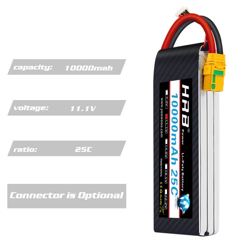 HRB 3S 11.1V 10000mah Lipo Battery - 25C XT60 T EC2 EC3 EC5 XT90 XT30 for For RC Car Truck Monster Boat Drone RC Toy 6 HRB 3S 11.1V 10000mah Lipo Battery - 25C XT60 T EC2 EC3 EC5 XT90 XT30 for For RC Car Truck Monster Boat Drone RC Toy — изображение 6