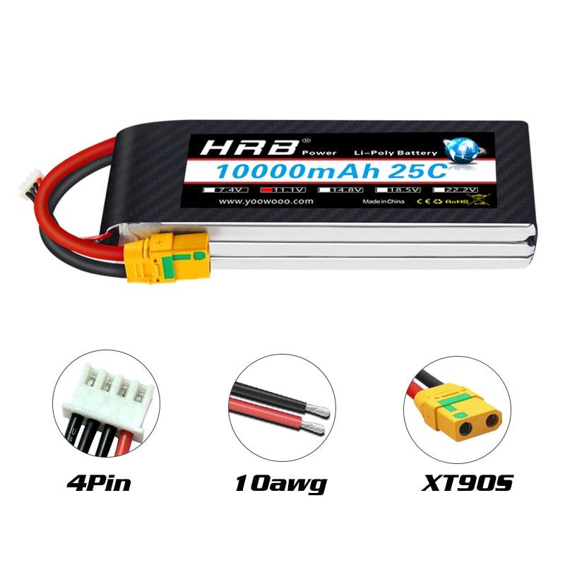 HRB 3S 11.1V 10000mah Lipo Battery - 25C XT60 T EC2 EC3 EC5 XT90 XT30 for For RC Car Truck Monster Boat Drone RC Toy 2 HRB 3S 11.1V 10000mah Lipo Battery - 25C XT60 T EC2 EC3 EC5 XT90 XT30 for For RC Car Truck Monster Boat Drone RC Toy — изображение 2