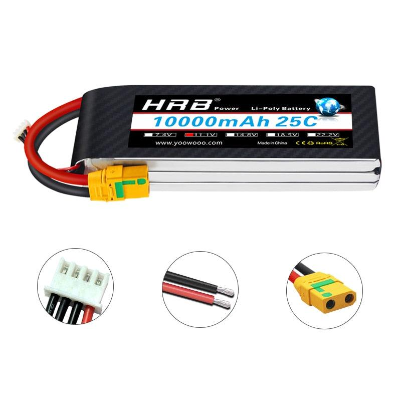 HRB 3S 11.1V 10000mah Lipo Battery - 25C XT60 T EC2 EC3 EC5 XT90 XT30 for For RC Car Truck Monster Boat Drone RC Toy 1 HRB 3S 11.1V 10000mah Lipo Battery - 25C XT60 T EC2 EC3 EC5 XT90 XT30 for For RC Car Truck Monster Boat Drone RC Toy