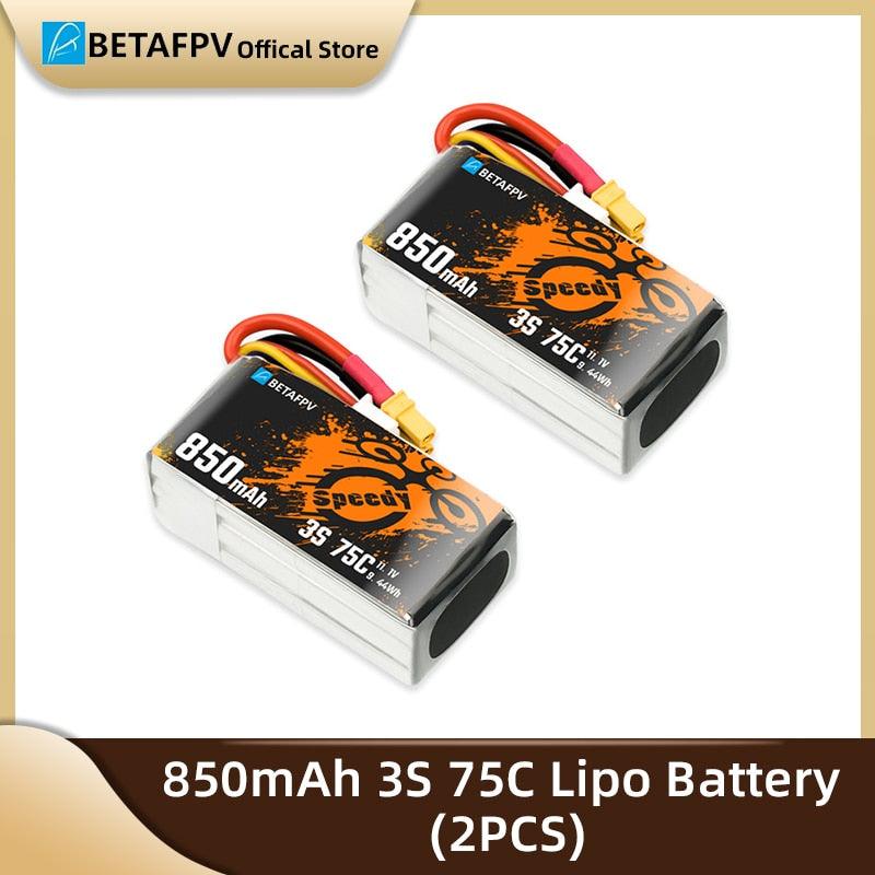 2PCS BETAFPV 3S 850mAh 75C Lipo Drone Battery For FPV 2 2PCS BETAFPV 3S 850mAh 75C Lipo Drone Battery For FPV - صورة 2PCS BETAFPV 3S 850mAh 75C Lipo Drone Battery For FPV - صورة 2