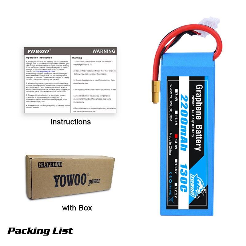 2PCS Yowoo Graphene 2S 3S 4S 6S Lipo Battery - 2200mah 2600mah 1300mah 1500mah EC3 T XT60 Plug 130C RC Airplanes Car Drone Parts 4 2PCS Yowoo Graphene 2S 3S 4S 6S Lipo Battery - 2200mah 2600mah 1300mah 1500mah EC3 T XT60 Plug 130C RC Airplanes Car Drone Parts - Image 4