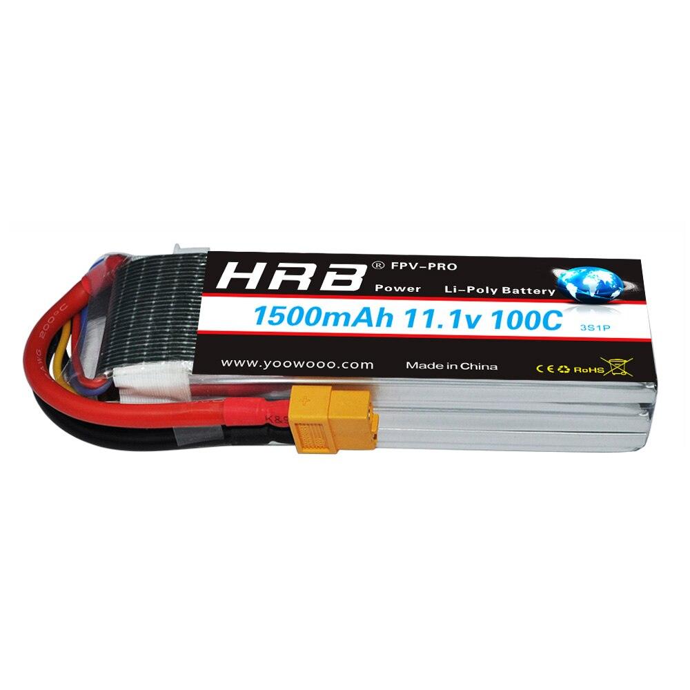 HRB 3S 11.1V 1500mah Lipo Battery - 100C 90x34x22mm For RC Product Like RC Quadcopter, Helicopter, Boat, Car, Airplane