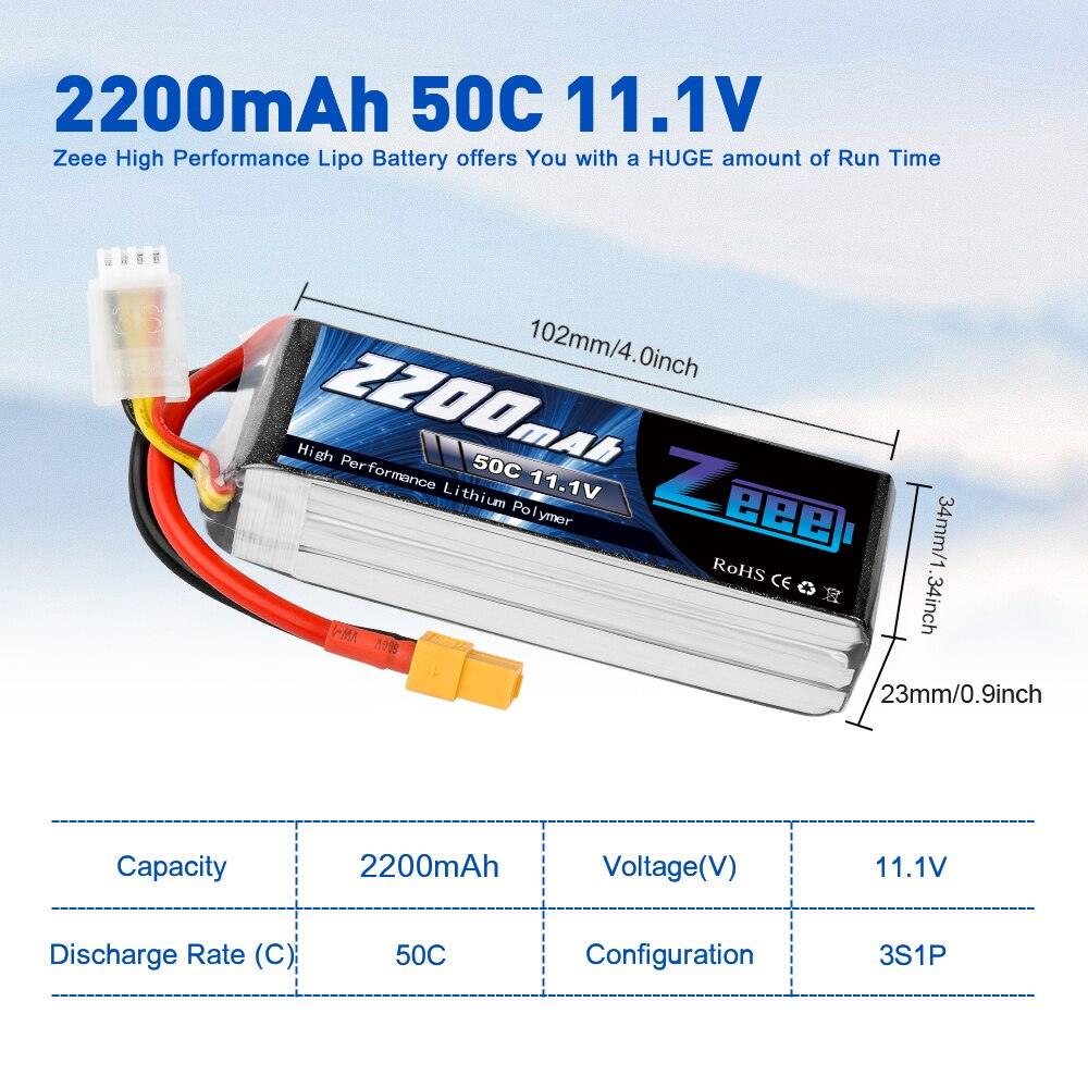 2units Zeee 2200mAh 3S Drone Battery - 11.1V 50C Lipo Battery with XT60 Plug For RC Quadcopter QAV250 Drone Boat Airplane FPV Battery 3 2units Zeee 2200mAh 3S Drone Battery - 11.1V 50C Lipo Battery with XT60 Plug For RC Quadcopter QAV250 Drone Boat Airplane FPV Battery - Bild 3